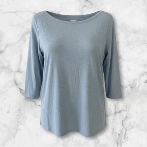 Kirkland Signature Women's 3/4 Sleeve Top in Soft Blue NWT